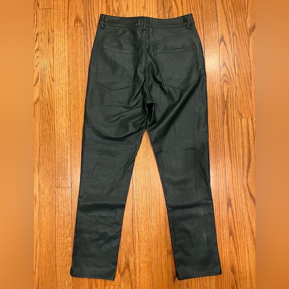 Express Faux Leather Green Pants slim high rise high waisted - Picture 5 of 9